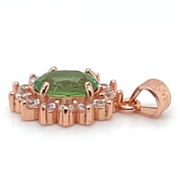 Tsavorite Garnet 1.30ct Rose Gold Finish Solid 925 Sterling Silver Pendant - Picture 5 of 8